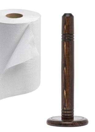 Держатель для бумажных полотенец деревянный темный h 30 cm