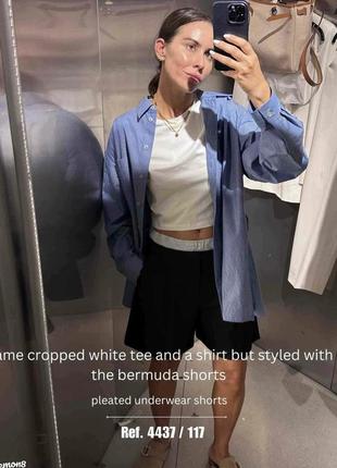 Довга сорочка у смужку zara рубашка зара