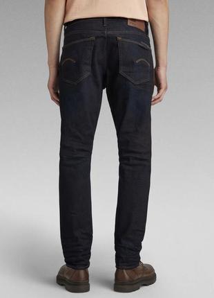 Мужские темно-синие джинсы g-star raw 3301 tapered штаны2 фото