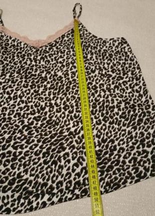 Леопардовая атласная майка для сна пижама7 фото
