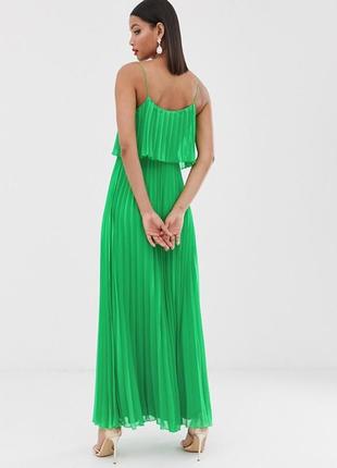 Шикарнейшее платье плиссе от asos, плиссированное в яркий зелёный цвет!2 фото