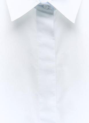 Поплінова сорочка біла zara new6 фото