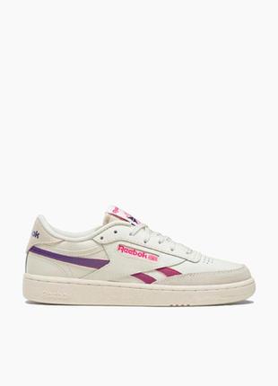 Кожаные белые женские кроссовки reebok club c revenge 38-39 размер