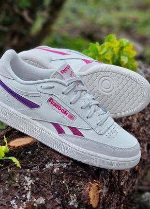 Кожаные белые женские кроссовки reebok club c revenge 38-39 размер6 фото