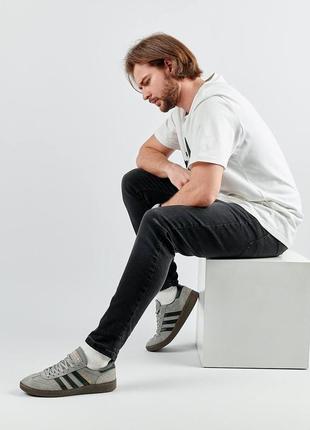 Мужские кроссовки adidas spezial gray black10 фото