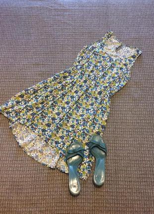 Сукня коротка в квітковий принт коттон1 фото