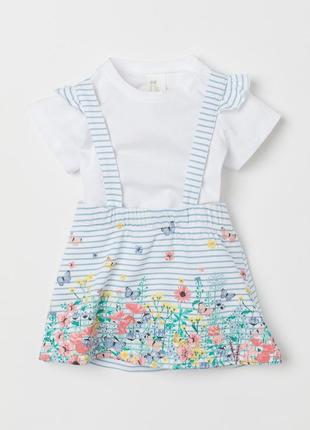 Сарафан h&m для девочки 0703063002 086 см (12-18 months) голубой  602361 фото