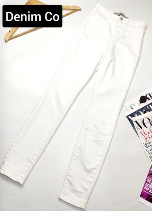 Джеггінси жіночі білого кольору з високою посадкою від бренду denim co xs s1 фото