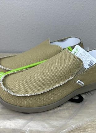 Крокс сліпони мокасини чоловічі санта круз хакі crocs mens slip-on santa cruz khaki7 фото