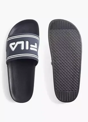 Женские шлепанцы fila сине-белого цвета