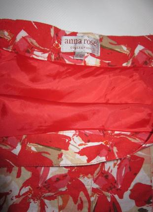 Яркая льняная юбка-полусолнце цветочный принт британский бренд anna rose4 фото