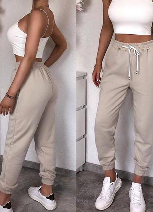 🎨7! шикарні жіночі джогери білі білий белые женские джогеры спортивні штани легкі...
