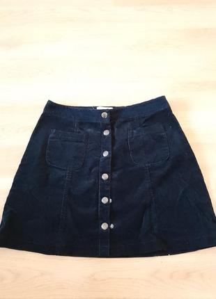 Вельвет чёрная юбка cooperative размер м, юбка женская