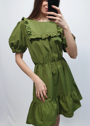 Невероятное зеленое (хаки) платье из 100% коттона от джордж6 фото