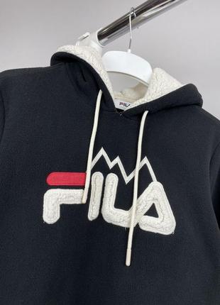 Плотное флисовое укороченное худи fila оригинал флисовая кофта толстовка плюшка5 фото