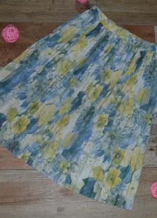 Плиссированная юбка с цветами1 фото