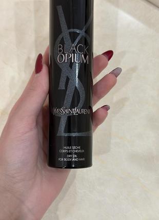 Парфюмированное масло yves saint laurent black opium dry oil hair &amp; body3 фото