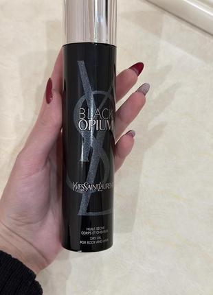 Парфюмированное масло yves saint laurent black opium dry oil hair &amp; body5 фото