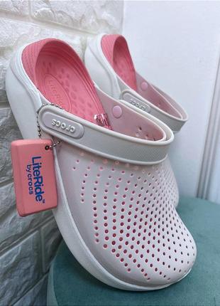 Crocs literide powder/white жіночі крокси лілер продажів усі розміри у наявності