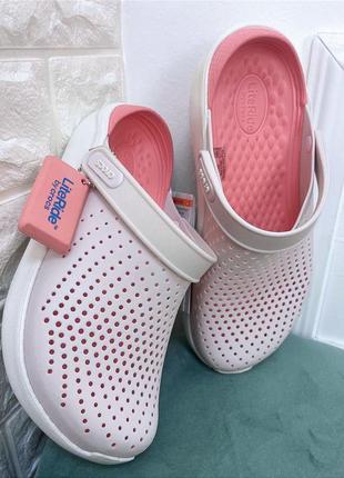 Crocs literide powder/white женские кроксы лиллер продаж все размеры в наличии2 фото