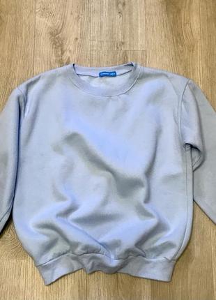 Жіночий світшот толстовка кофта лонгслів ніжно-блакитний тренд