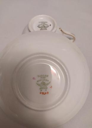 Чайный сервиз англия tuscan fine bone china. 1947 год. антиквариат.8 фото