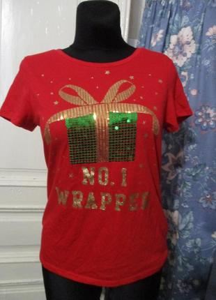 Футболка новогодняя.разм 34