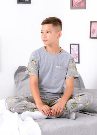 Демісезонна, літня піжама для хлопчика підлітка, кулір, не утеплена, від 140 см до 170 см2 фото