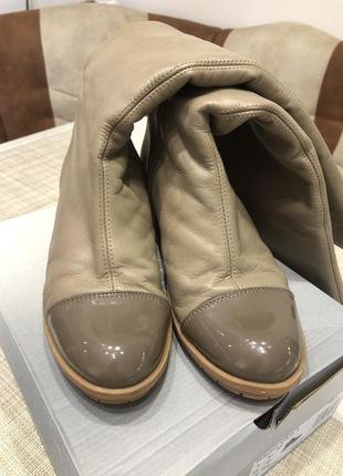 Сапоги сапоги ботиночки демисезонные весенние ботфорты кожаные беж 39 25.5см2 фото