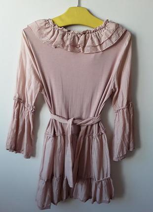 Пудровое платье туника4 фото