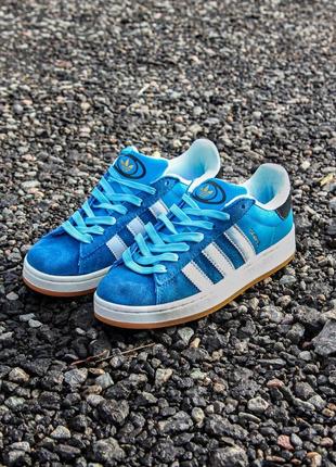 Жіночі кросівки adidas campus 00s bright blue white / адідас кампус  голубі сині / жіноче демісезонне взуття на весну , літо, осінь