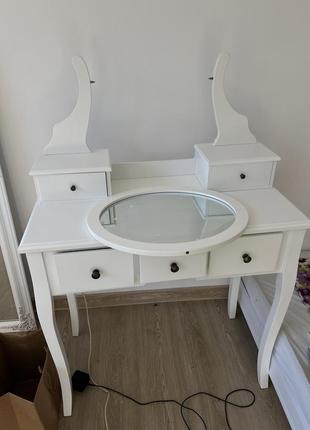 Туалетный столик с зеркалом jysk белый2 фото