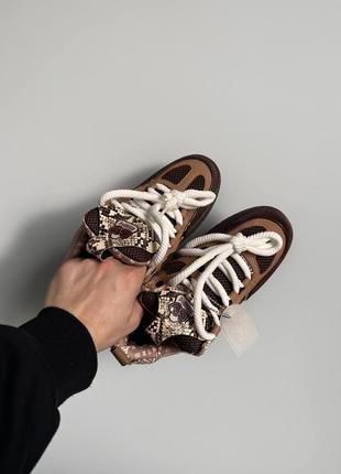 Кроссовки louis vuitton lv skate sneaker brown “snakeskin”2 фото