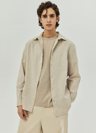 Рубашка из ткани из смеси хлопка и льна в разных цветах h&m