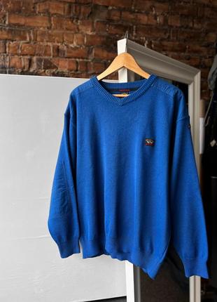 Paul&shark made in italy men’s blue wool acrylic sweatshirt sweater кофта, светр