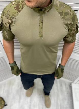 Тактична сорочка убакс з коротким рукавом мультикам рип-стоп coolmax xxl