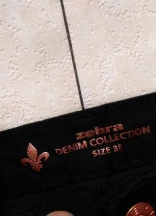 Брендовые черные джинсы скинни с высокой талией zebra, 36 размер.2 фото