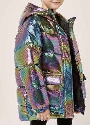 Демисезонная куртка разноцветный, подростковая влагостойкая куртка с капюшоном хамелеон