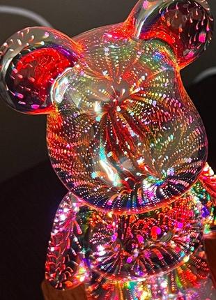 Світлодіодний нічник ведмедик 3d лампа світильник bearbrick4 фото