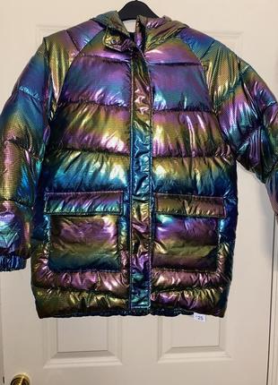 Демисезонная куртка разноцветный, подростковая влагостойкая куртка с капюшоном хамелеон2 фото