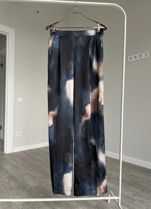 Атласные широкие брюки tie dye2 фото