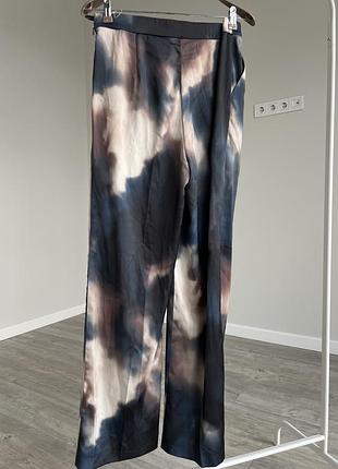 Атласні широкі брюки tie dye