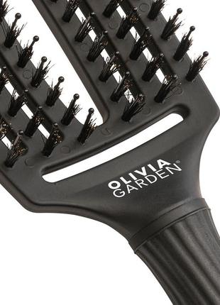 Щетка olivia garden finger brush combo full black (medium) натуральная щетина