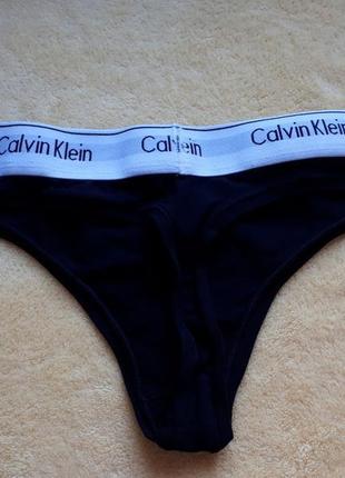 Новые черные белые трусики стринги кельвин кляйн л/l/12/40 calvin klein4 фото