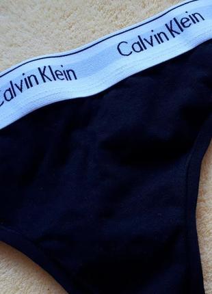 Новые черные белые трусики стринги кельвин кляйн л/l/12/40 calvin klein2 фото