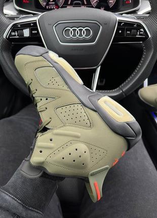 Nike air jordan retro 6 x travis scott olive - кроссовки мужские2 фото