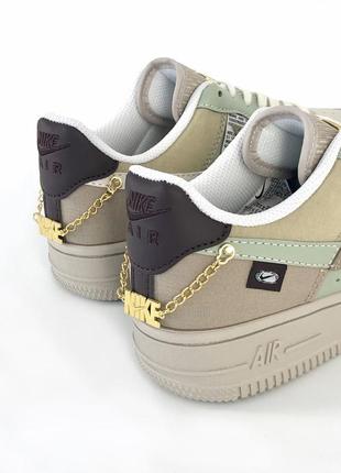 Кроссовки nike air force one tan low bling3 фото