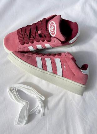 Жіночі кросівки adidas campus 00s pink/white / адідас кампус рожеві / жіноче демісезонне взуття на весну , літо, осінь