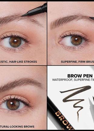 Водостойкий карандаш маркер для бровей anastasia beverly hills brow pen medium brown abh 0.5 мл6 фото