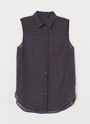 Новая брендовая шифоновая блузка "h&m" в мелкий принт. размер uk10/eur38.4 фото